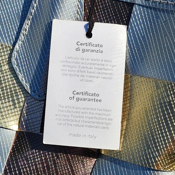 STUNNING GUM GIANNI CHIARINI DESIGN Metallic Woven Handbag Purse BNWT Italy - Picture 4 of 11